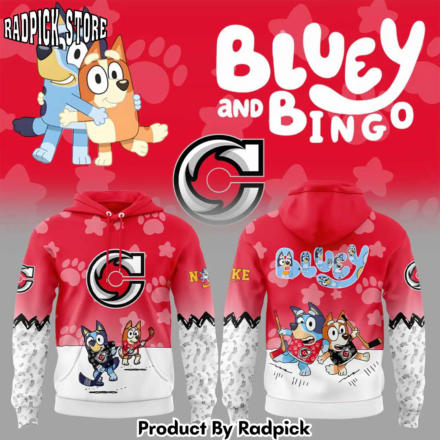 Cincinnati cyclones bluey and bingo hoodie joggers hoodie and long pants set 5wf rp291868